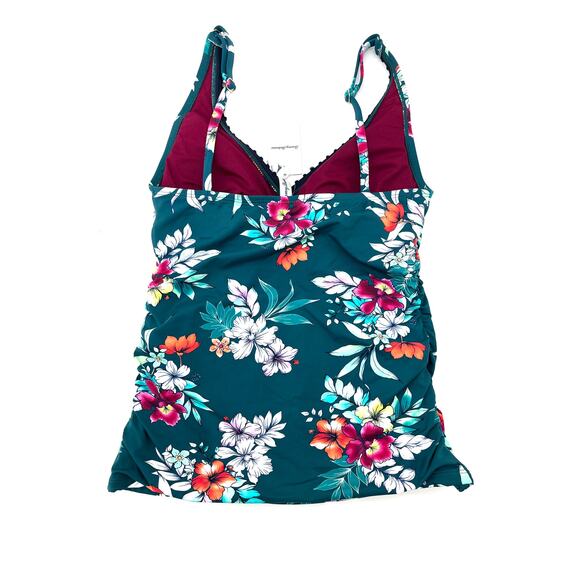 Tommy Bahama Green Floral Springs Caledon Sea Wrap Tankini Swim Top XS NEW - Picture 4 of 5